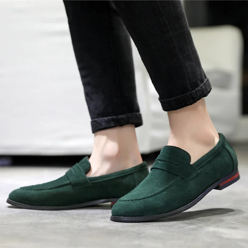 Suede and true leather moccasin shoe