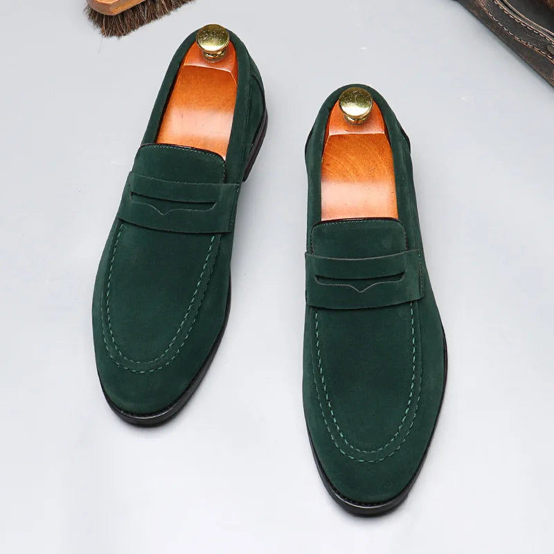 Suede and true leather moccasin shoe