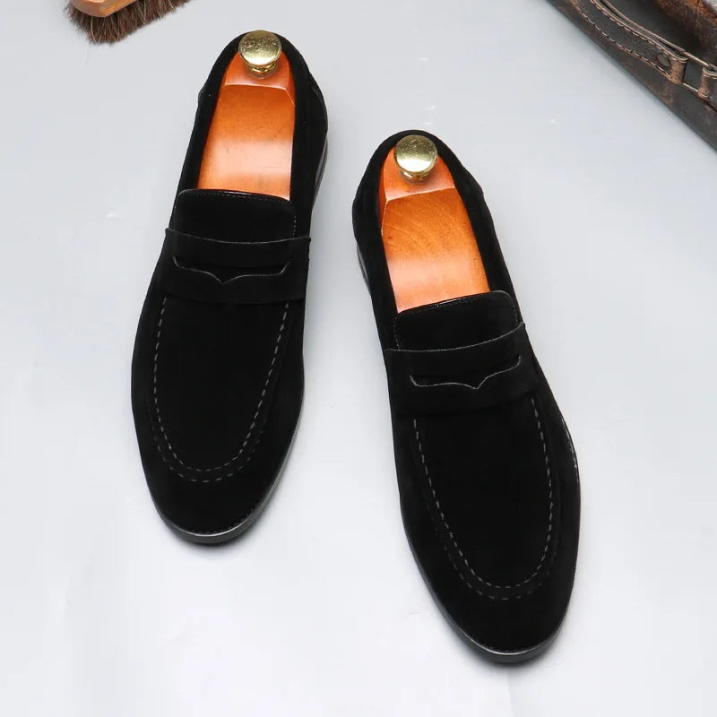 Suede and true leather moccasin shoe